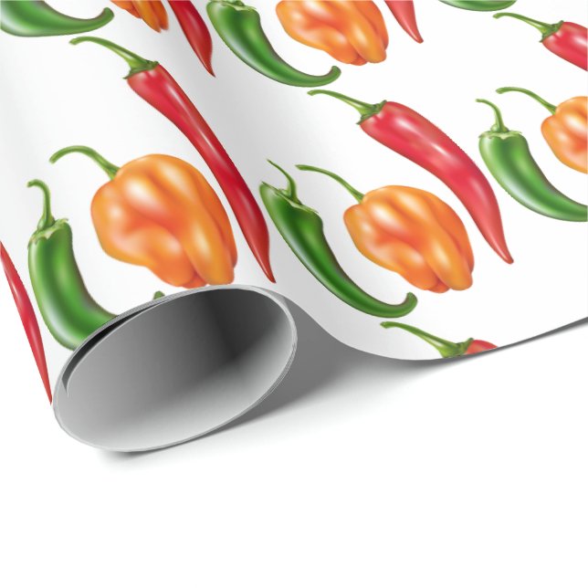 Varm Peppar Chili Habanero Jalapeno Presentpapper (Rullad Hörn)