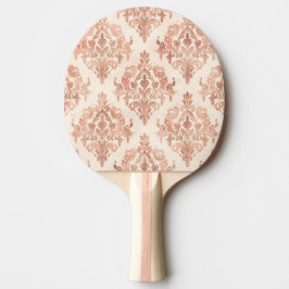 Varm Persika Damast Vattenfärg Ornamental Mönster Pingisracket