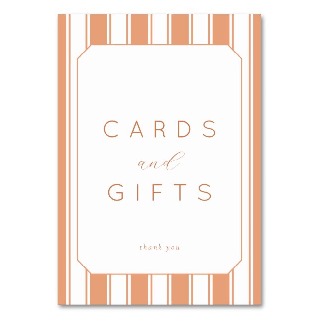 Varm Persika Minimalistisk Tacksamhetskort Bordsnummer (Framsidan)