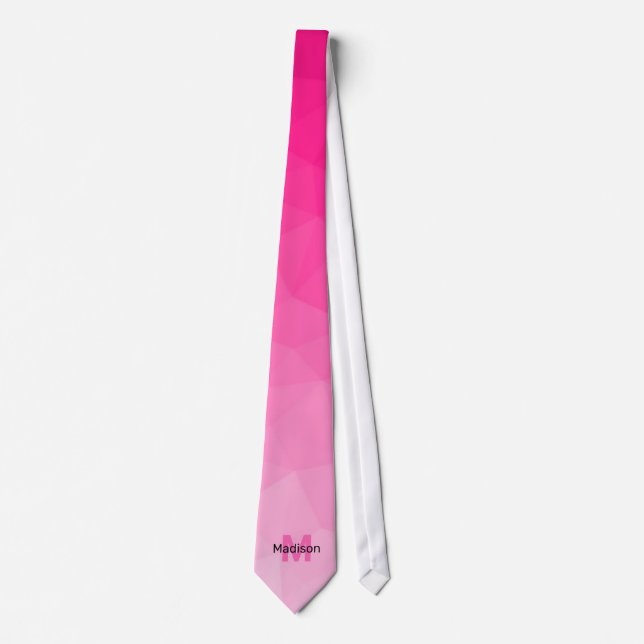 Varm pink gradientgeometri nätmönster Monogram Slips (Framsida)