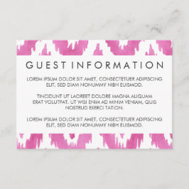 Varm pink Ikat-gästinformation Tilläggskort