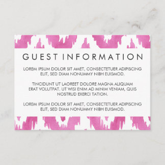Varm pink Ikat-gästinformation Tilläggskort