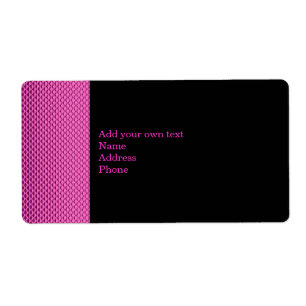 Varm Pink Metall Glitter Svart Etikett Present Kli Fraktsedel