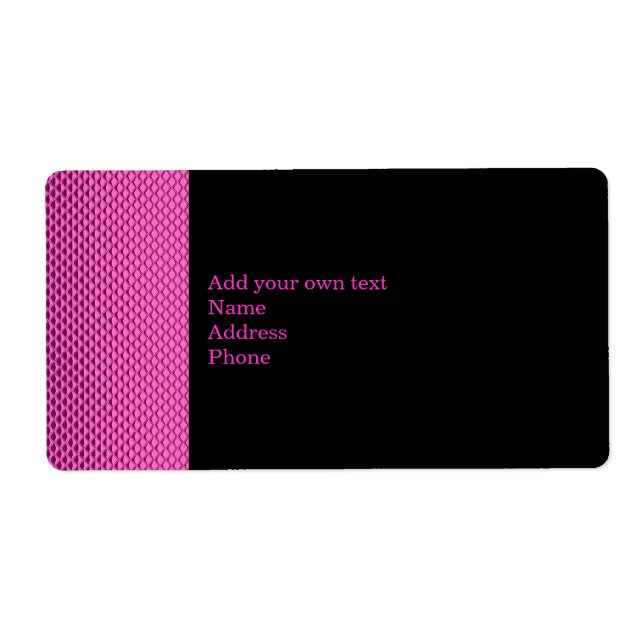Varm Pink Metall Glitter Svart Etikett Present Kli Fraktsedel (Framsidan)