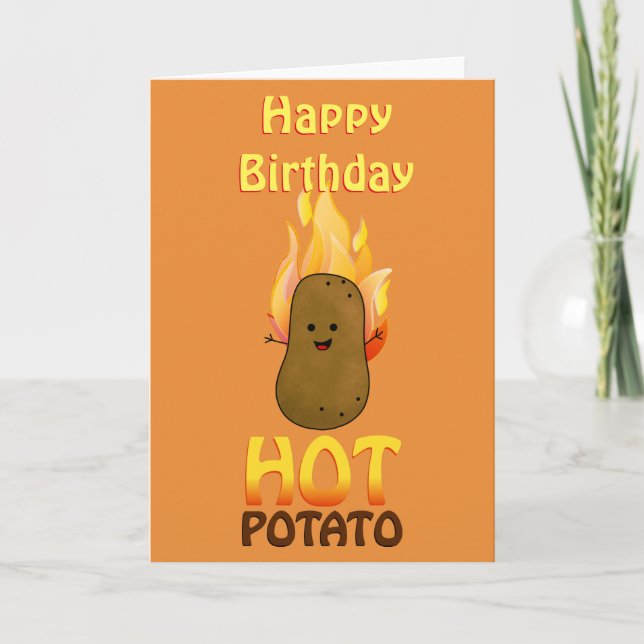 Varm Potatis Födelsedag Kort (Framsida)