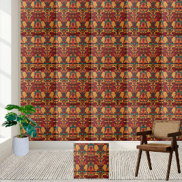 Varm Red & Teal African Inspired Tile Kakelplatta
