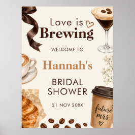 Varm redaktionell kärlek bryggs Kaffebar Poster Sk