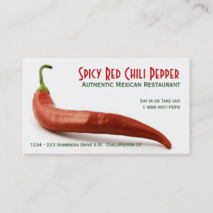 Varm röd Chilipeppar Visitkort