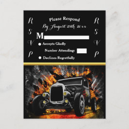 Varm Rod fest brand bröllop RSVP Inbjudan Vykort