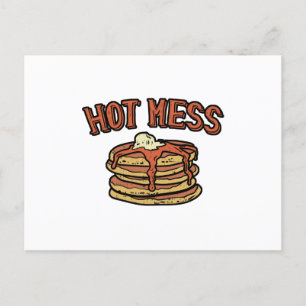 Varm Rörig Pannkaksfrukost Meddelande Vykort
