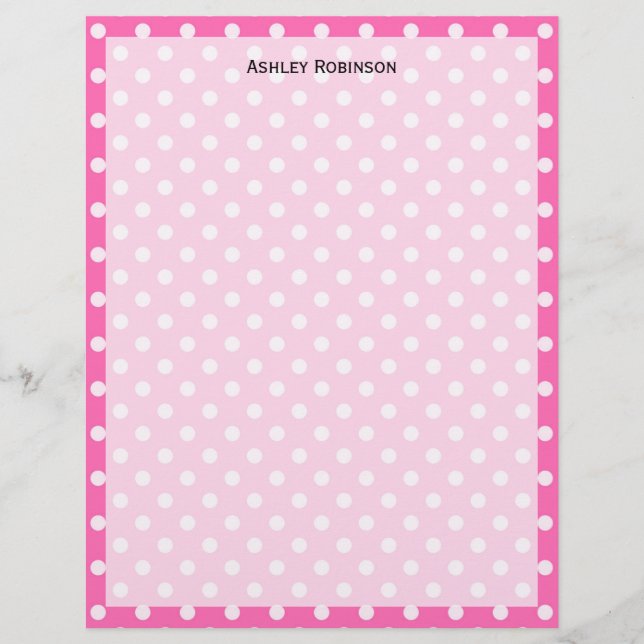 Varm rosa #2 och vita prickar Mönster (Framsida)