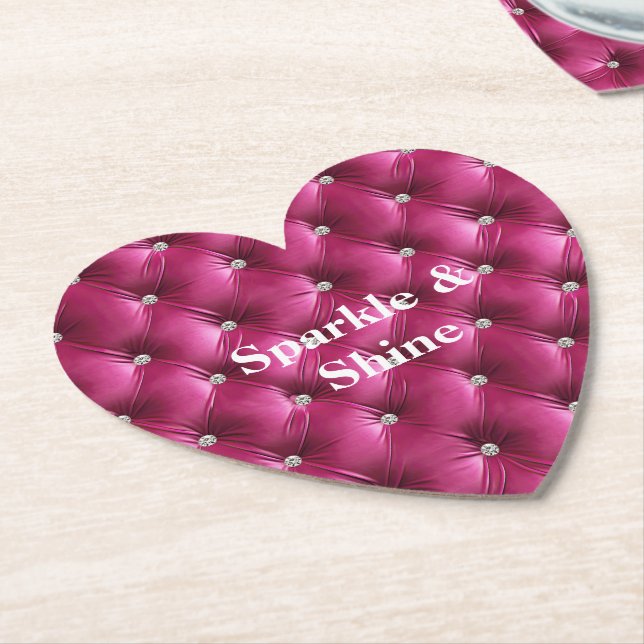 Varm rosa falskt sammet underlägg papper (Vinklad)