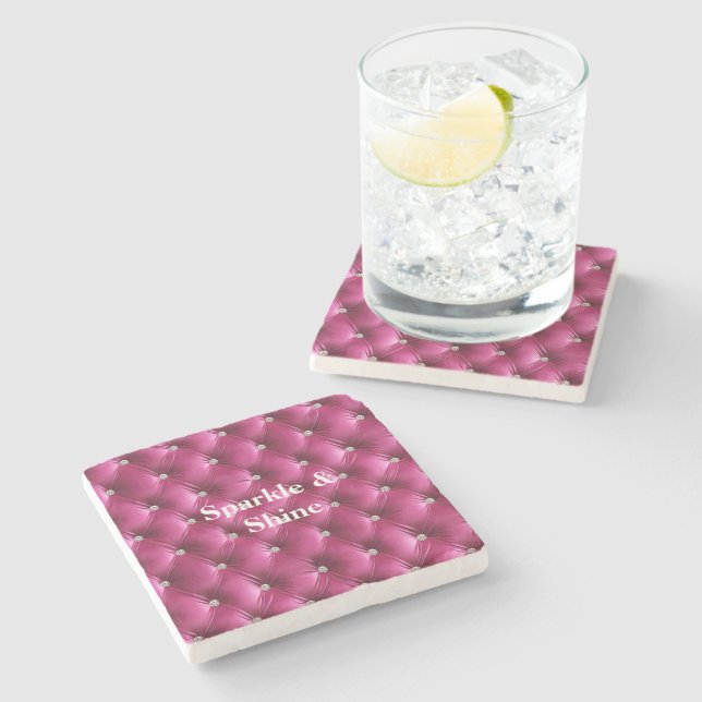 Varm rosa faux sammetsmaterial stenunderlägg (Sidan)
