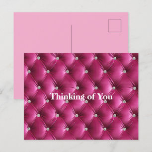 Varm Rosa Faux Velvet Vykort