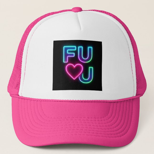 Varm rosa FULU Truckerhatt Keps (Framsida)