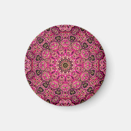 Varm rosa geometrisk mandalamotiv magnet