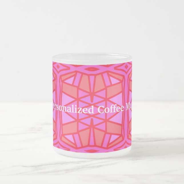 Varm rosa geometrisk personlig kaffemugg (Center)