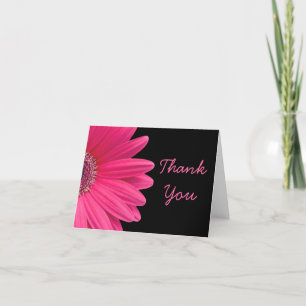 Varm rosa Gerbera (Gerber) tusenskönas Svart Tacks Tack Kort
