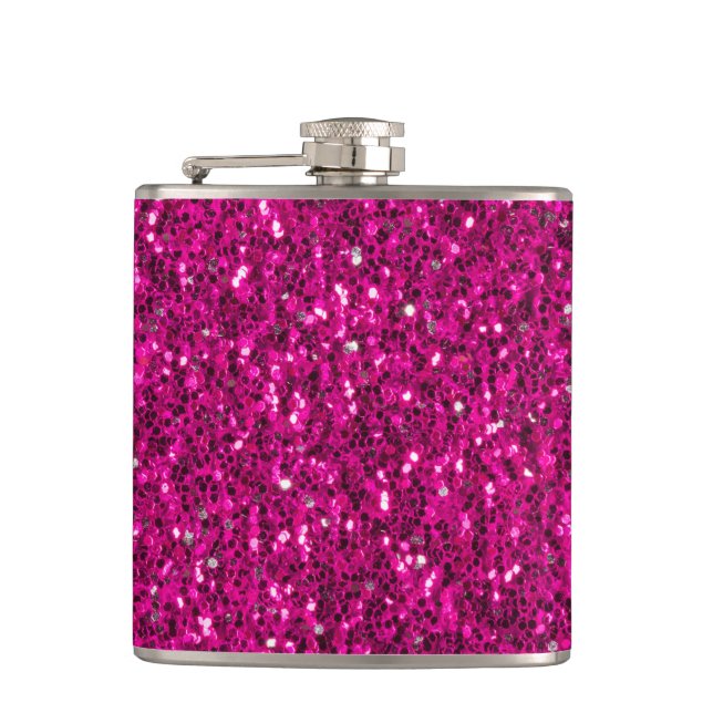 Varm rosa gnistrande falskt glitter fickplunta (Framsidan)