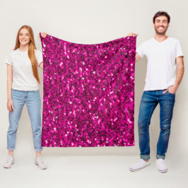 Varm rosa gnistrande falskt glitter fleecefilt