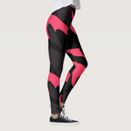 Varm rosa, grå och svart Kamouflage abstrakt Leggings
