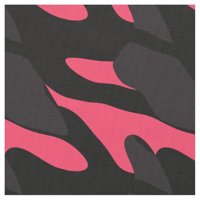 Varm rosa, grå och svart kamouflage abstrakt tyg (Närbild)