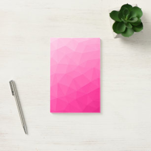 Varm rosa gradient geometriskt nätmönster post-it block