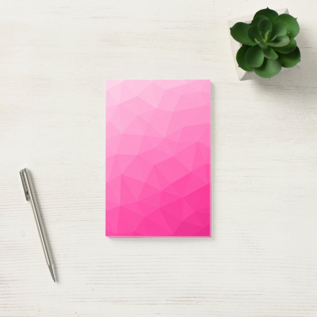 Varm rosa gradient geometriskt nätmönster post-it block (Kontor)