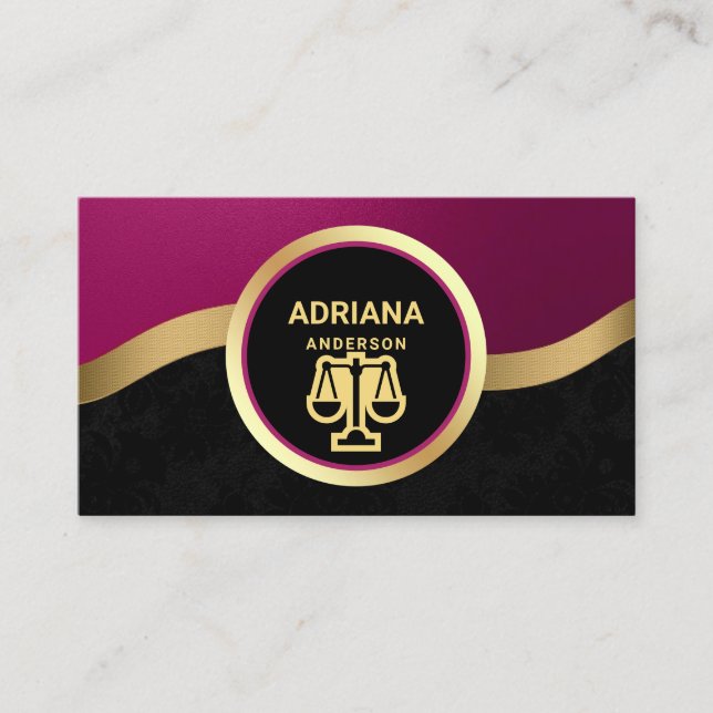 Varm Rosa Guld Advokat Rättvisa Våg Jurist Visitkort (Framsida)