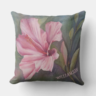 VARM ROSA HIBISCUS UTOMHUSPILLOW KUDDE