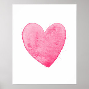 Varm rosa hjärta konsttryck poster