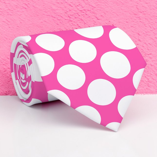 Varm rosa jätteprickig anpassad slips (Skapare uppladdad)