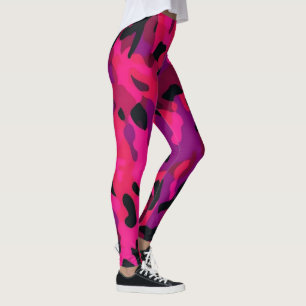 Varm rosa kamouflageleggings - Unikt kamouagemönst Leggings