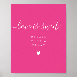 Varm Rosa Kärlek Är Söt Liten Förmånsskylt Poster