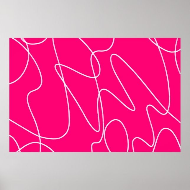 Varm rosa linjekonst  poster (Framsidan)