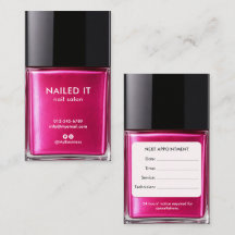 Varm rosa nagellack flaska Nagelsalongbokning