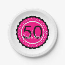 Varm rosa och svart 50 & fantastisk födelsedagsfes