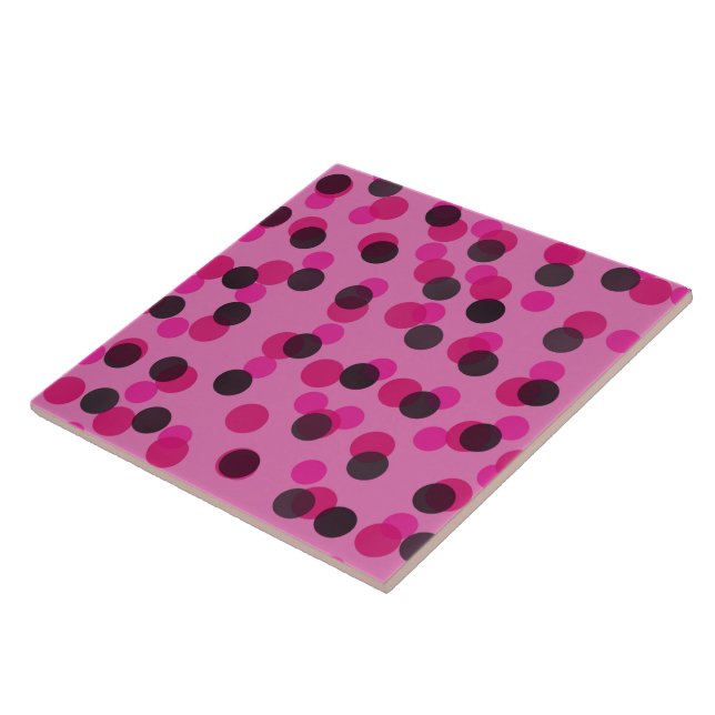 varm rosa och svarta prickar kakelplatta (Sidan)