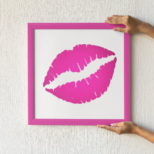 Varm rosa ombré läppstift Kyss Poster