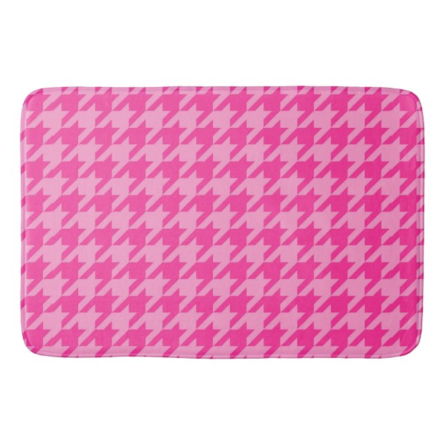 Varm rosa rutmönsterdesign badrumsmatta (Framsidan)