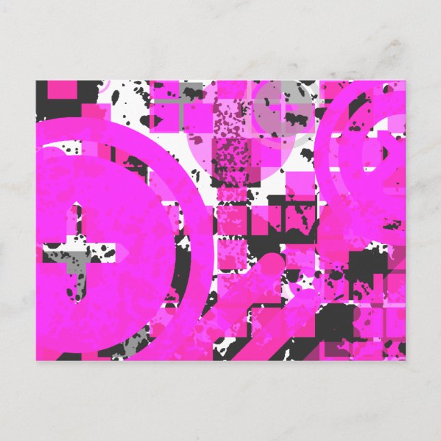 varm rosa slitna chex : vykort (Framsida)