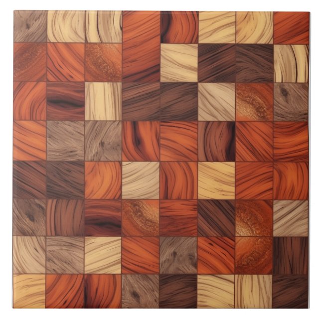 Varm Rosewood Seamless Mönster Ceramic Tile Kakelplatta (Framsidan)