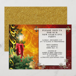 Varm Säsong nyårskort för inbjudan till Kväll-part