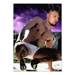 Varm Satyr i resuméfototryck Fototryck