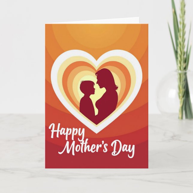 Varm Silhuett Morsdags Kort (Framsida)
