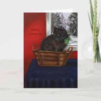 Varm snöig jul helgkort