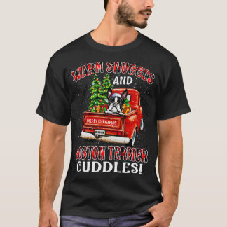 Varm Snuggles och Boston Terrier Cuddles Ugly Chri T Shirt