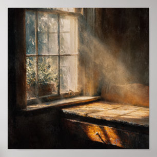 Varm solljus i Heirloom Kitchen Window Poster