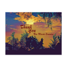 Varm soluppgång Vattenfärg Landskap Träd Tack