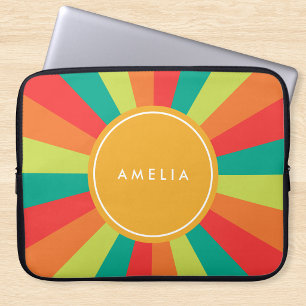 Varm sommar Personligt namn Färgskiva Laptop Sleeve